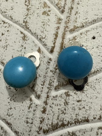 Turcoaz - Cercei turcoaz cabochon clips