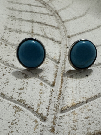 Turcoaz - Cercei turcoaz cabochon șurub