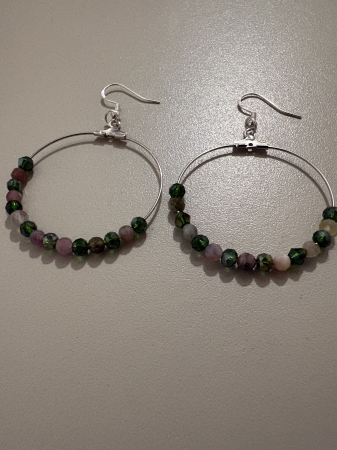 Cercei cerc turmalină și cristale verzi [2]