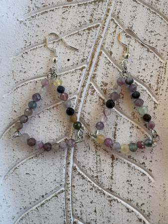 Cercei rotunzi - Cercei Turmalină Multicoloră