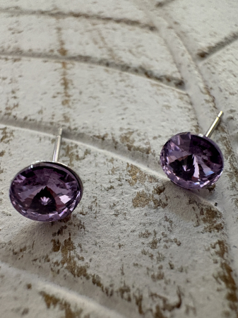 Cercei Șurub - Cercei Violet Rivoli Preciosa Swarovski – Oțel Inoxidabil