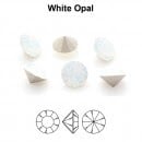 Cercei White Opal Chaton Preciosa Swarovski – Oțel Inoxidabil