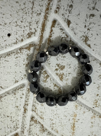 Cele 7 Chakre - Inel Hematit Fațetat & Argint 925