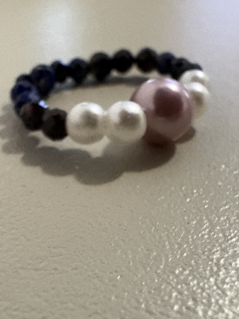 7 Chakre - Inel Mărțișor Intuiție & Eleganță – Perle și Lapis Lazuli