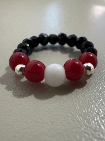 Coral - Inel Mărțișor Protecție & Puritate – Onix Alb, Coral și Argint 925