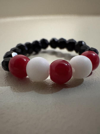 Inel Mărțișor Protecție & Puritate – Onix Alb și Coral [2]