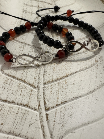 Produse - Set brățări EL & EA – onix si carneol - forță și energie vitală