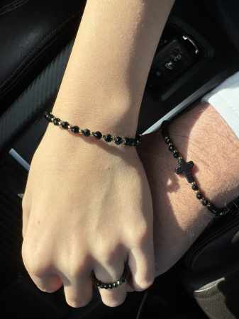 Set Cristale Negre El & Ea – Argint 925 placat cu aur [7]