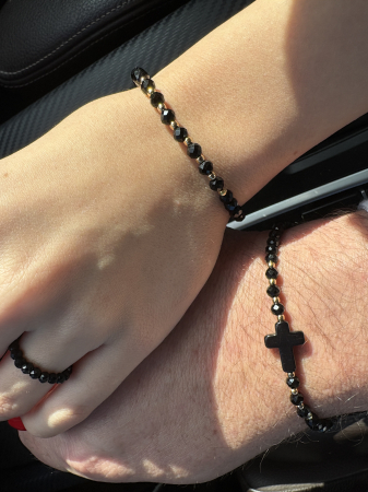 Set Cristale Negre El & Ea – Argint 925 placat cu aur [3]