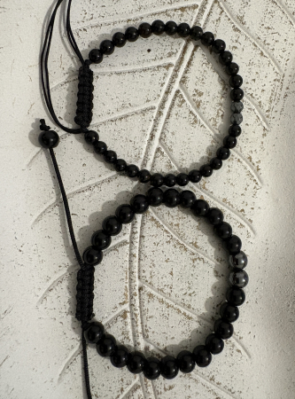 Produse - Set el și ea Hematit și Onix Lucios – bijuterii cuplu handmade