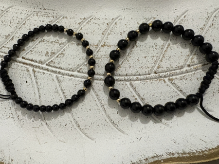 Set el și ea Onix 4 mm și 6 mm cu Argint 925 placat cu aur – bijuterii cuplu handmade [6]