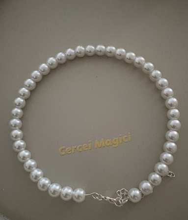 set perle albe cercei magici [3]