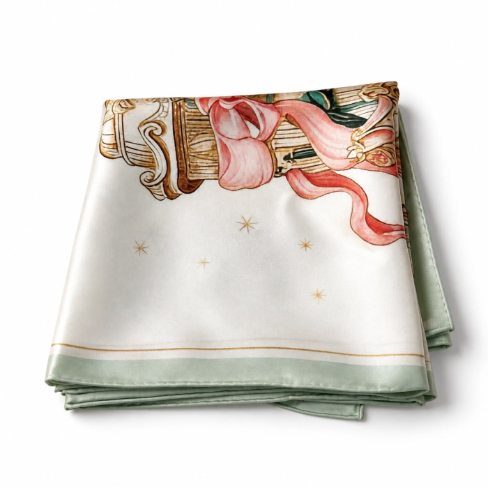 Esarfa din matase naturala twill 18 mm 90 x 90 cm "Carusel Chaim" [5]