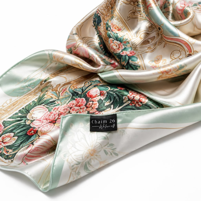 Esarfa din matase naturala twill 18 mm 90 x 90 cm "Carusel Chaim" [2]