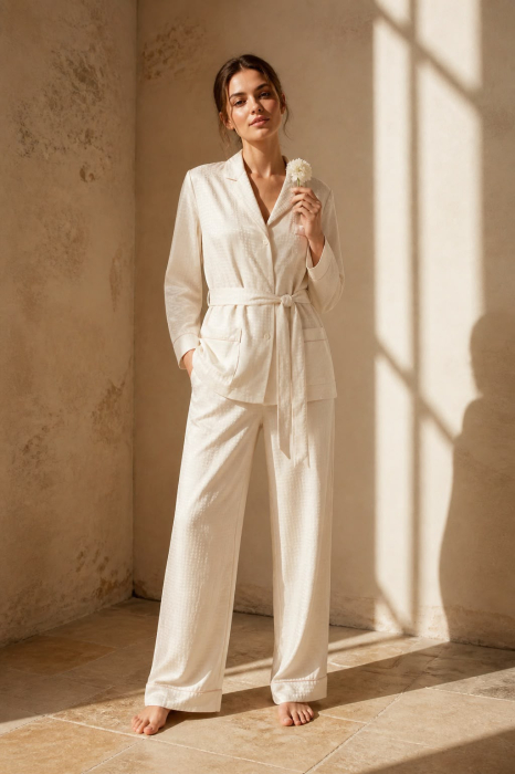 Set Kimono Lounge din mătase 100% naturală Mulberry 19 mm [3]