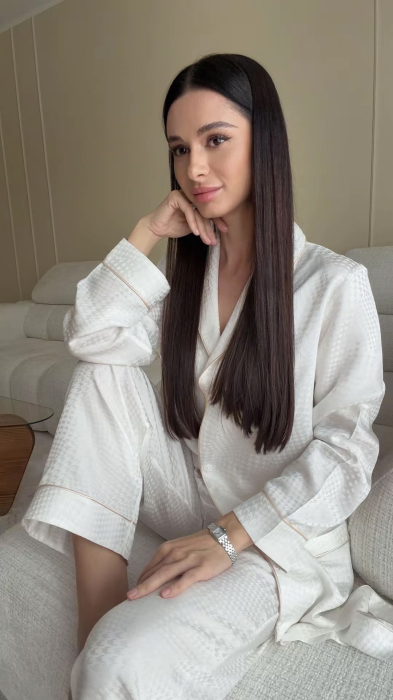 Set Kimono Lounge pijama matase naturala Mulberry 19 momme Chaim 26 [6]