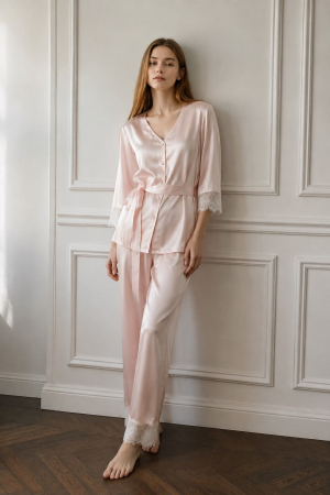 Women - Set Kimono Lace din mătase 100% naturală Mulberry 19 mm
