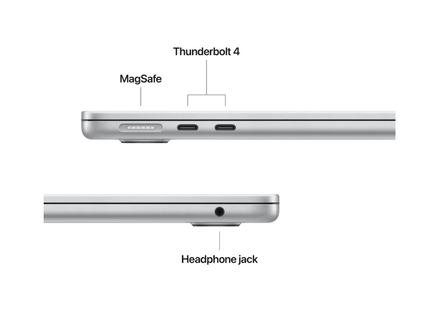 MacBook Air 13.6" Retina/Apple M4 (CPU 10-core, GPU 8-core, Neural Engine16-core)/16GB/256GB - Silver - INT KB (2025) 30W USBâ€‘C [3]