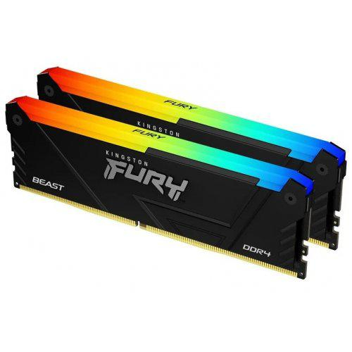 Memorie RAM Kingston DDR4 32GB 3200Mhz CL16 1.35V Dual Channel Kit Fury Beast Black RGB XMP [2]
