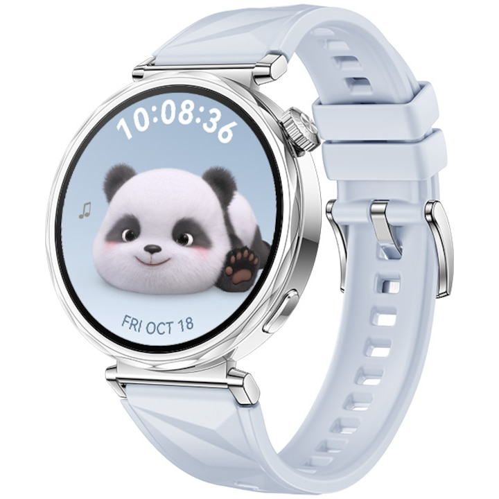 Smartwatch Watch GT 5 41MM Tarnish Stainless Steel Case Blue Fluoroelastomer Strap [1]