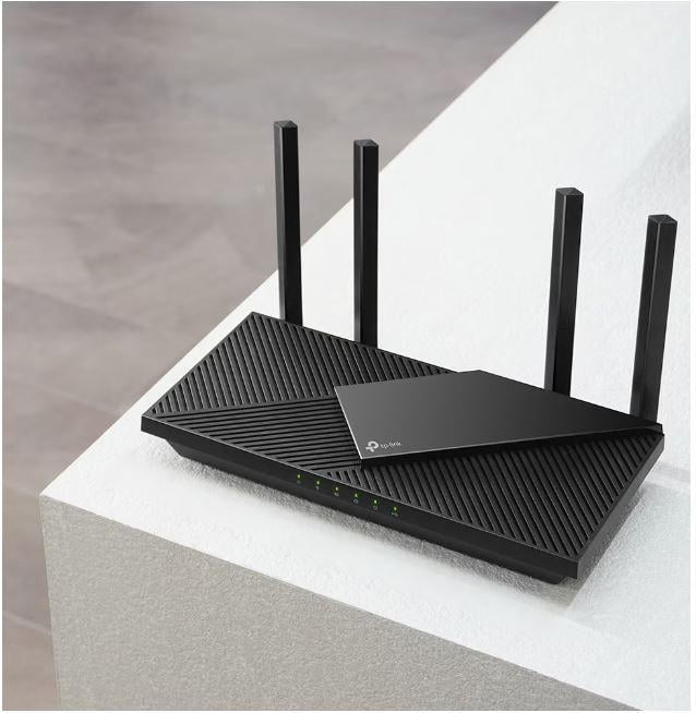TP-Link Wireless Router, ARCHER AX55 PRO ;dual band AX3000 5 GHz: 2402 Mbps (802.11ax), 2.4 GHz: 574 Mbps(802.11ax), Standard and Protocol: IEEE 802.11ax/ac/n/a 5 GHz, IEEE 802.11ax/n/b/g 2.4 GHz, 4 x [4]