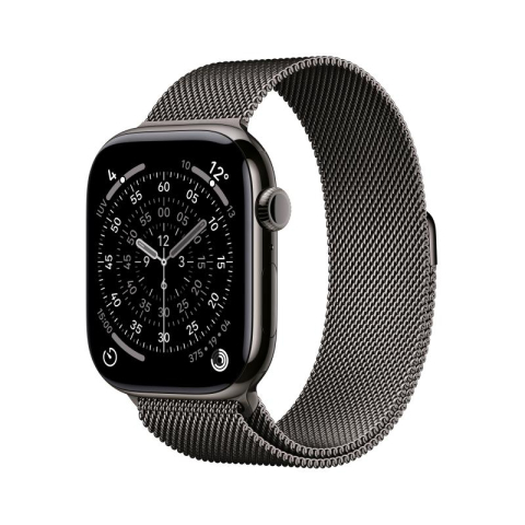 Smartwatch, bratara fitness - Apple Watch Series 11&nbsp;GPS + Cellular 46mm&nbsp;Slate Titanium Case with Slate Milanese Loop - M/L