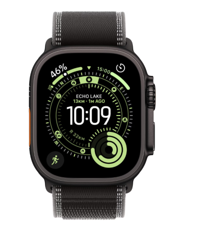 Smartwatch, bratara fitness - Apple Watch Ultra 3&nbsp;GPS + Cellular&nbsp;49mm&nbsp;Black Titanium Case with Black/Charcoal Trail Loop - S/M