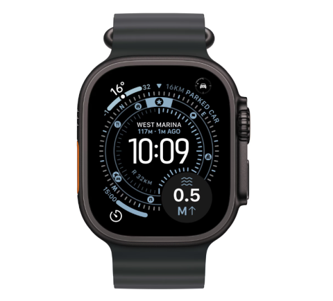 Smartwatch, bratara fitness - Apple Watch Ultra 3&nbsp;GPS + Cellular&nbsp;49mm&nbsp;Black Titanium Case with Black Ocean Band