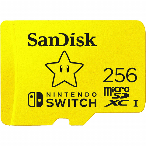 Import EmagMarketplace - Card de memorie SanDisk micro SDXC pentru Nitendo Switch, 256 GB, U3, Class 10, 100 Mb/s