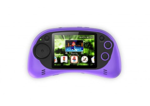 TV, Electronice & Gaming - Consola jocuri portabila Serioux, ecran 2.7", rezolutie 960x240 pixeli, 200 jocuri incluse, alimentare 3 baterii AAA sau prin miniUSB, culoare mov