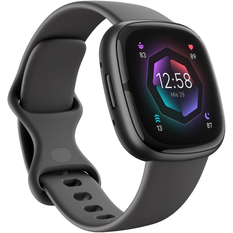 Fitbit Smartwatch, bratara fitness - Fitbit Sense 2 Shadow Grey/Graphite Aluminum