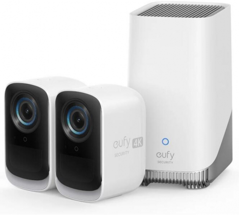 Camere foto/video - Sistem de supraveghere video eufyCam 3C S300, 4K Ultra HD, 8.3 MP, BionicMind™, Nightvision, Homebase 3 + 2 camere video eufyCam 3C