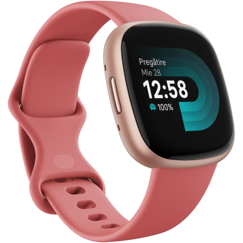 Fitbit Smartwatch, bratara fitness - Fitbit Versa 4 Pink Sand / Copper Rose Aluminum