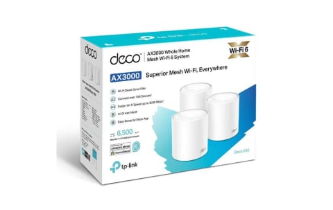 TP-Link AX3000 whole home mesh Wi-Fi 6 System, Deco X50(3-pack); Dual- Band, Standarde Wireless: IEEE 802.11ax/ac/n/a 5 GHz, IEEE 802.11ax/n/b/g 2.4 GHz, viteza wireless: 5 GHz: 2402 Mbps, 2.4 GHz: 57 [3]