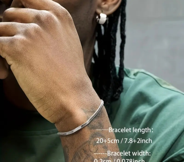 Brățară cu lanț de șarpe din oțel inoxidabil 304 pentru bărbați [2]