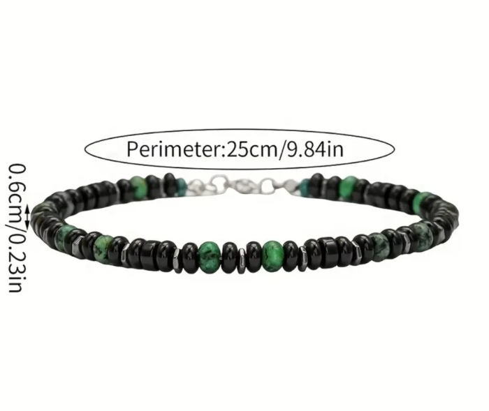 Brățară de gleznă pentru bărbați cu mărgele turcoaz natural [2]