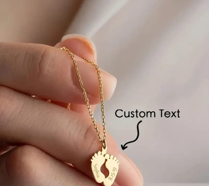 Colier cu pandantiv personalizat gravat cu nume și dată [4]