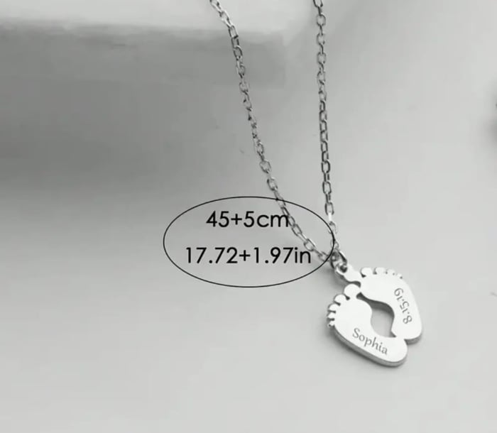 Colier cu pandantiv personalizat gravat cu nume și dată [1]
