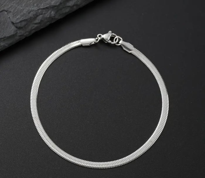 FAXHION Set Bărbați 3 piese Brățară și Colier Minimalist din Oțel Inoxidabil [6]