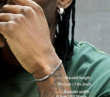 Brățară cu lanț de șarpe din oțel inoxidabil 304 pentru bărbați [1]