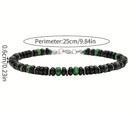 Brățară de gleznă pentru bărbați cu mărgele turcoaz natural [1]