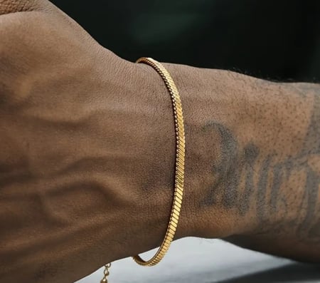 Pentru Barbati&Unisex – Handmade Accessories - Brățară elegantă pentru bărbați, acoperită cu aur 18K