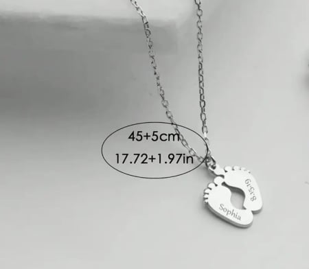 Accesorii Nou-Nascut - Colier cu pandantiv personalizat gravat cu nume și dată