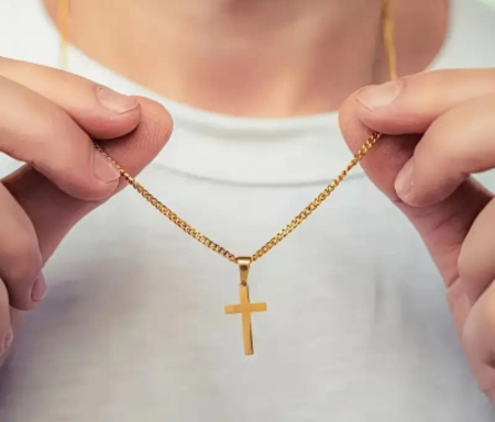 Colier Pandantiv Cruce Neted pentru Bărbați și Femei [1]