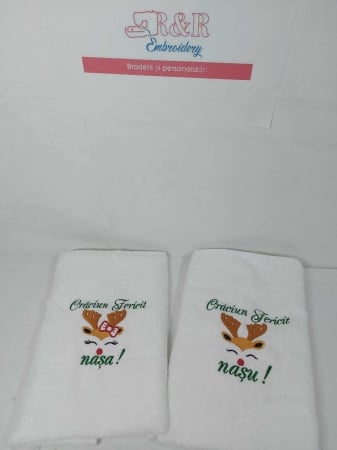 Stitch & Style – Broderii Moderne - Set Prosoape Personalizate pentru Nași – 50x100 cm