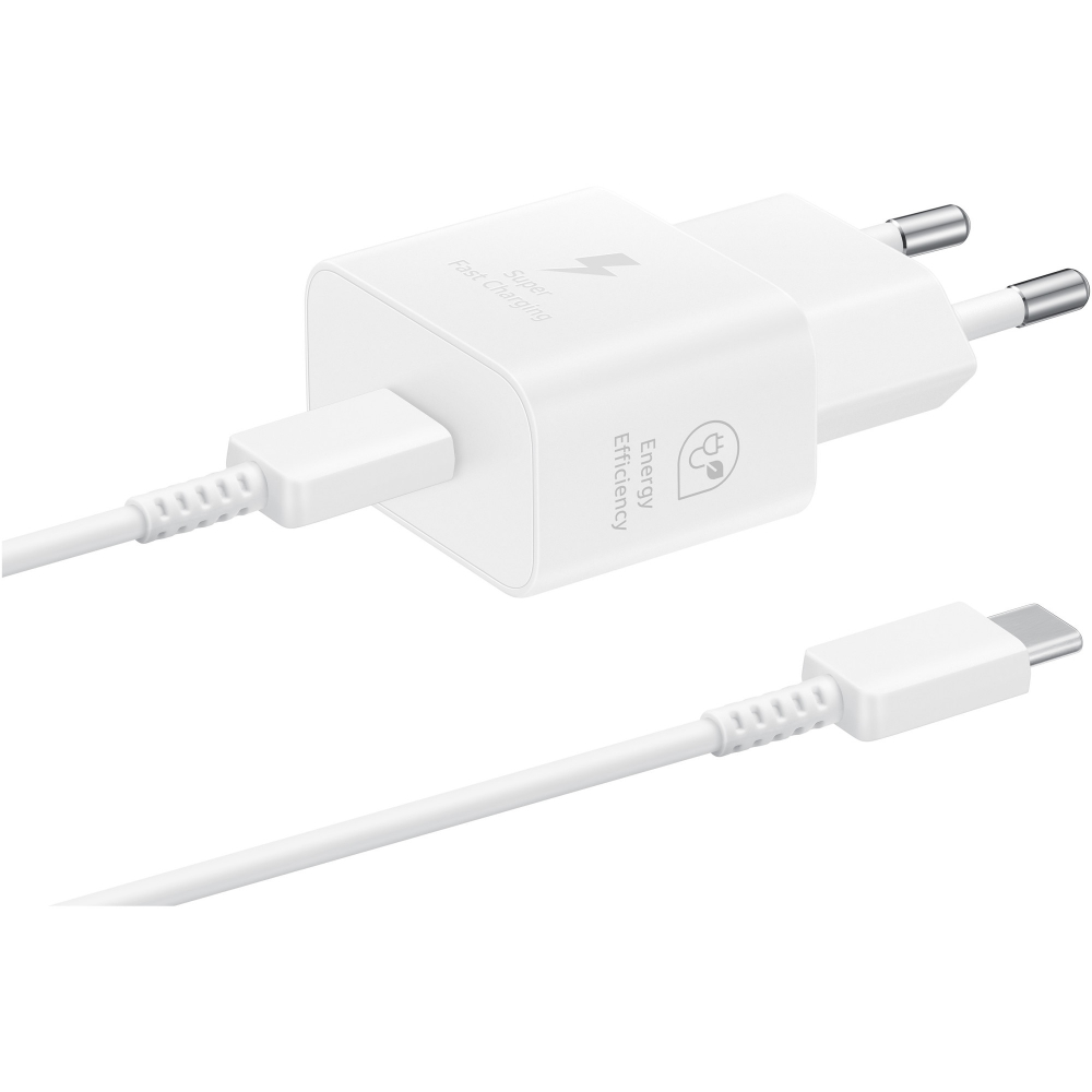 Incarcator Retea Samsung cu Cablu USB-C, 25W, 3A, 1 X USB-C, Alb ORIGINAL [2]
