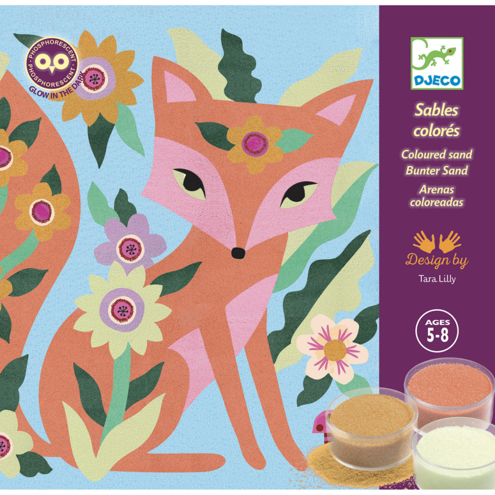 Atelier creativ cu nisip fluorescent Animale luminoase, Djeco [2]