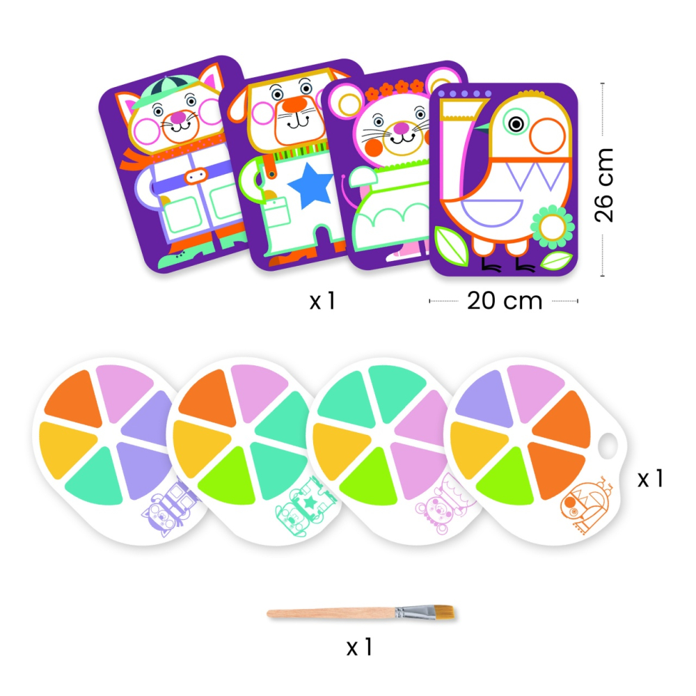 Joc creativ de pictura Obraji imbujorati, Djeco [4]