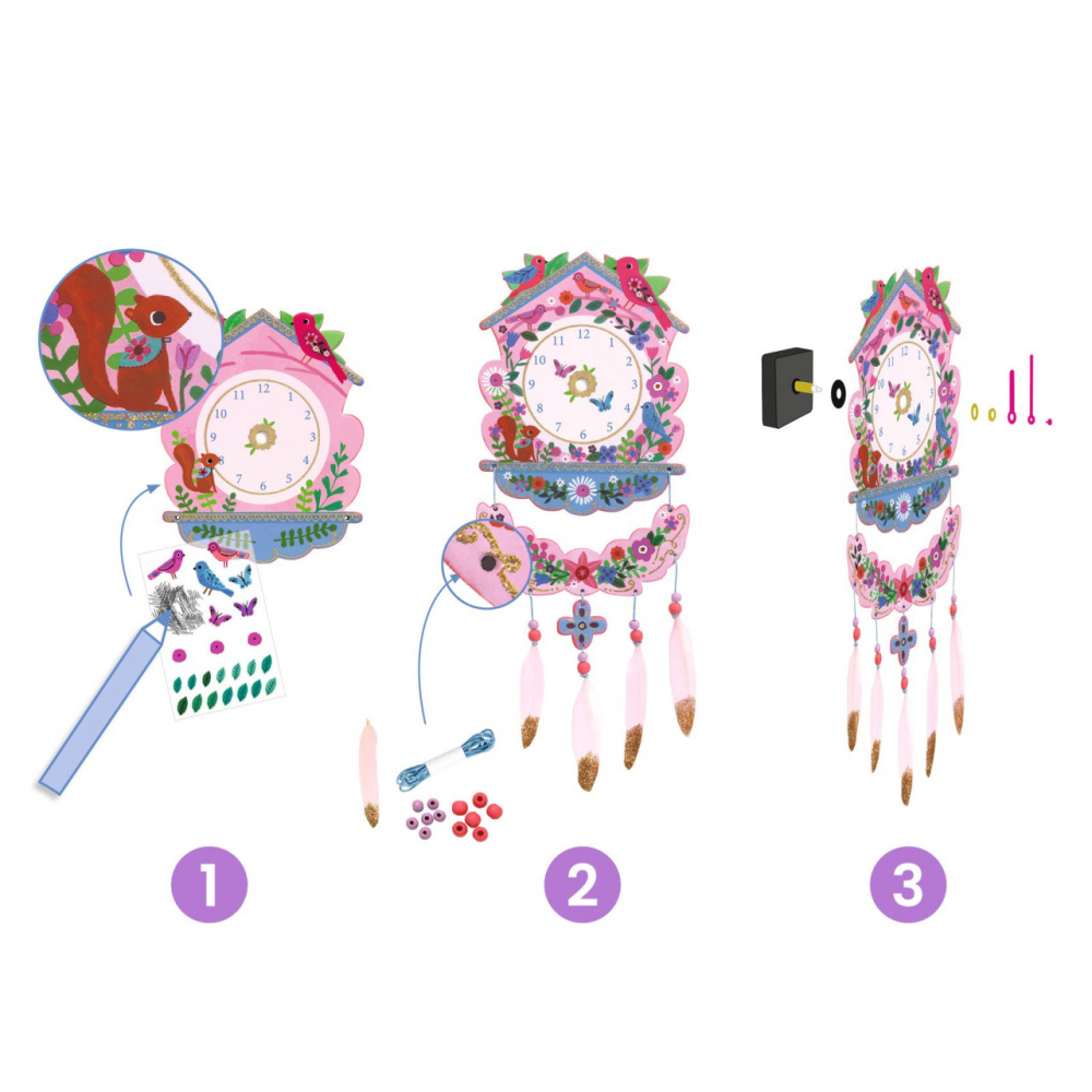 Joc creativ DIY Ceas de perete, Djeco [2]