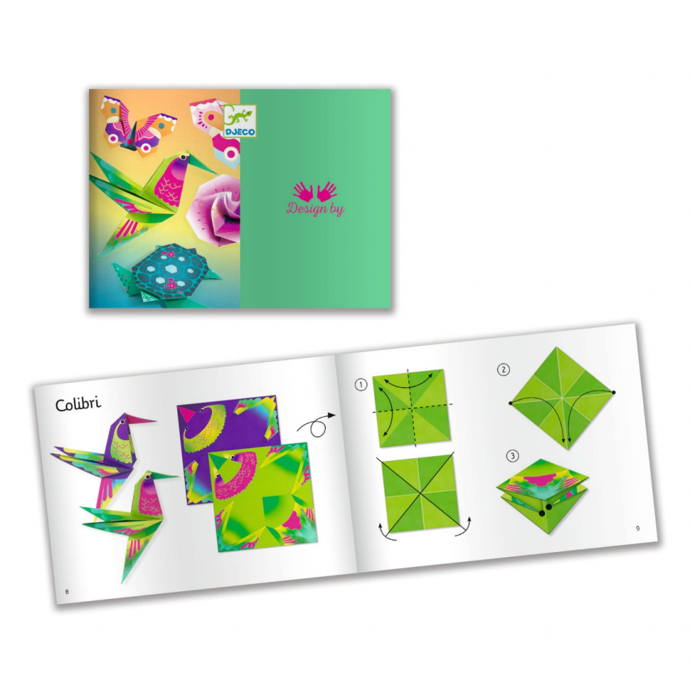 Joc creativ origami Animale si flori exotice, Djeco [3]